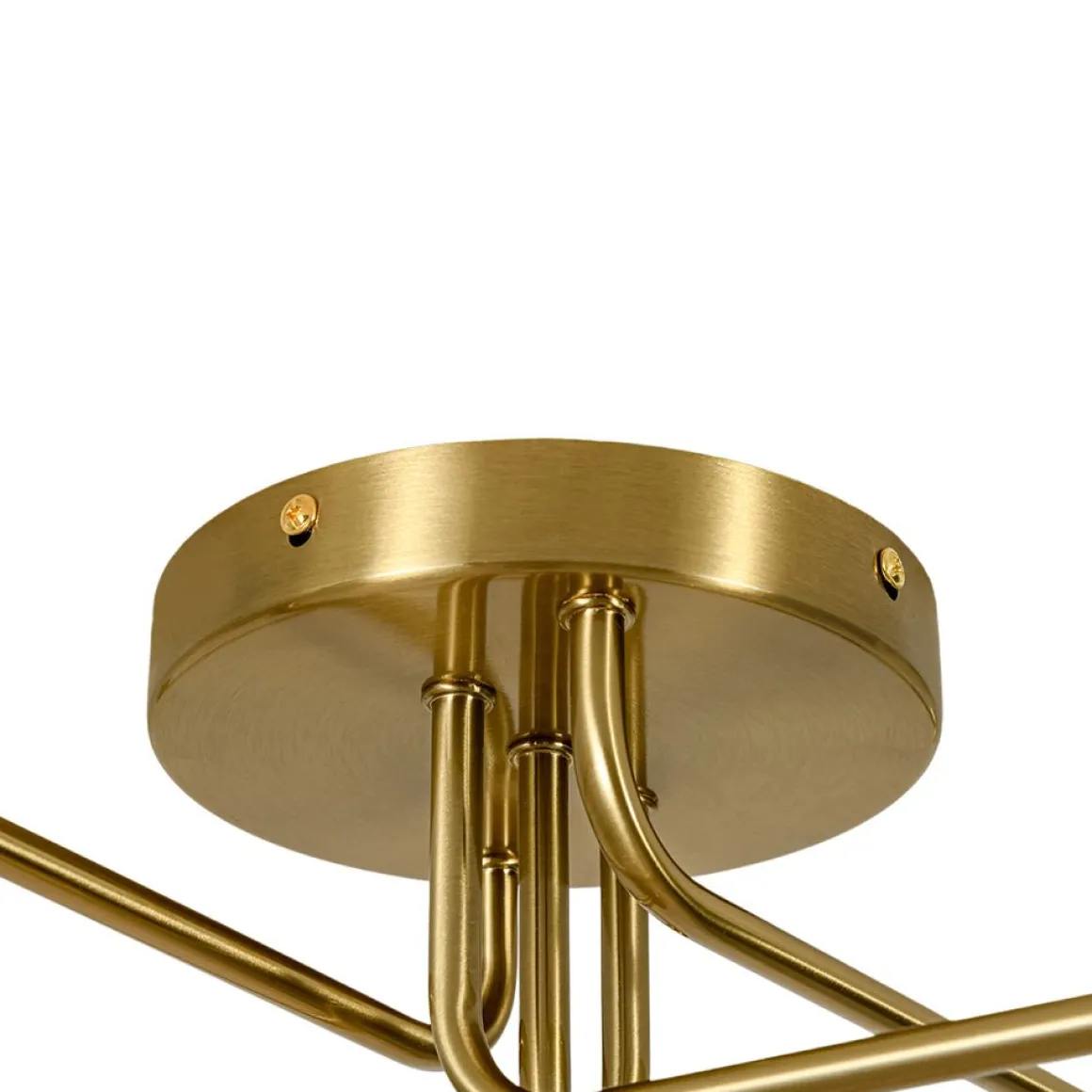 Brass 5-Light Tiered Linear Sputnik Semi Flush Mount