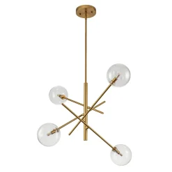 Celestial Glass Globe Sputnik Chandelier - Adjustable Linear Arm