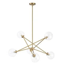 Celestial Glass Globe Staggered Linear Sputnik Chandelier