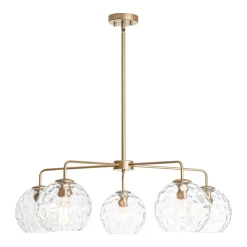 Clear Hammered Glass Globe 5-light Round Sputnik Chandelier