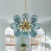 Cluster Blue Glass Bubble Chandelier