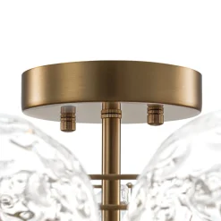 Cluster Hammered Textured Glass Bubble Semi Flush Chandelier