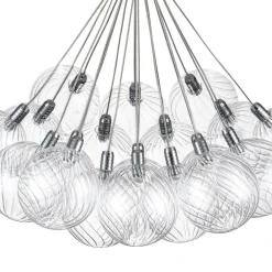 Cluster Ribbed Glass Dimmable LED Bubble Chandelier