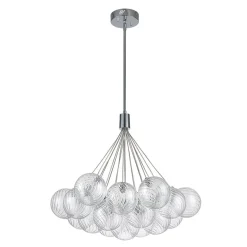 Cluster Ribbed Glass Dimmable LED Bubble Chandelier
