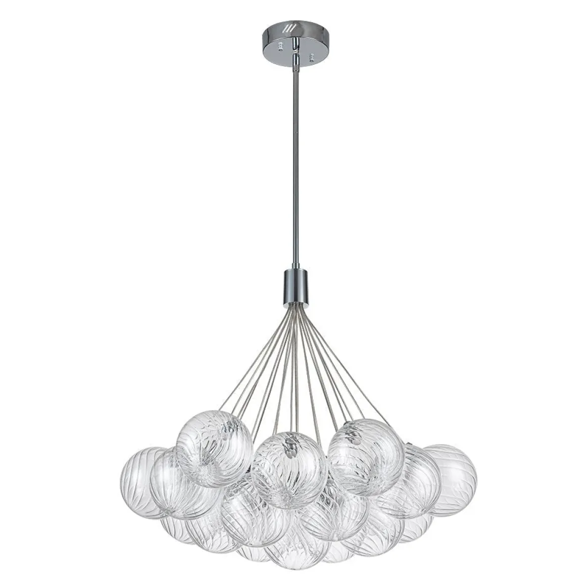 Cluster Ribbed Glass Dimmable LED Bubble Chandelier