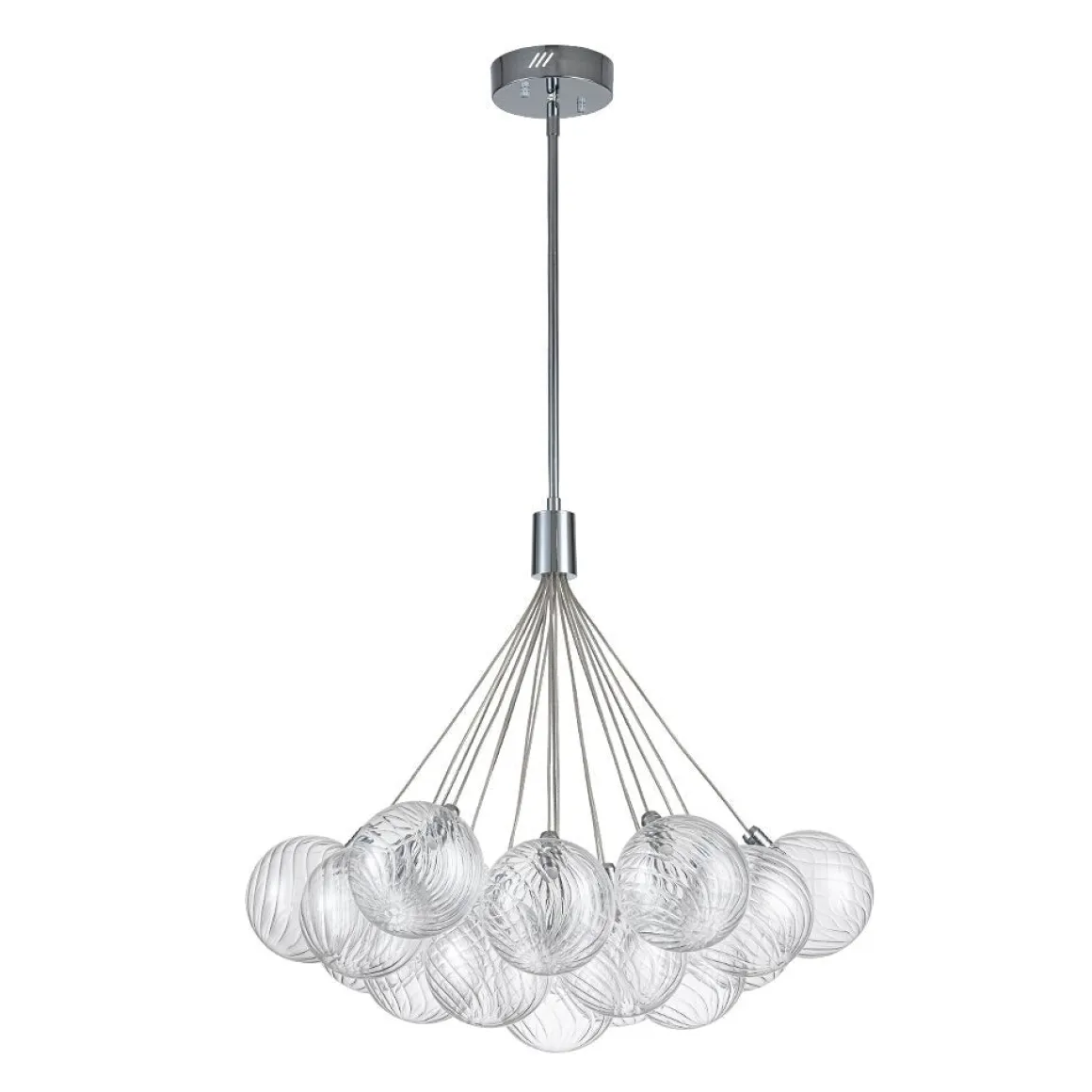 Cluster Ribbed Glass Dimmable LED Bubble Chandelier