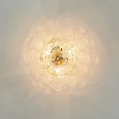 Cluster Rippled Textured Glass Bubble Semi Flush Chandelier