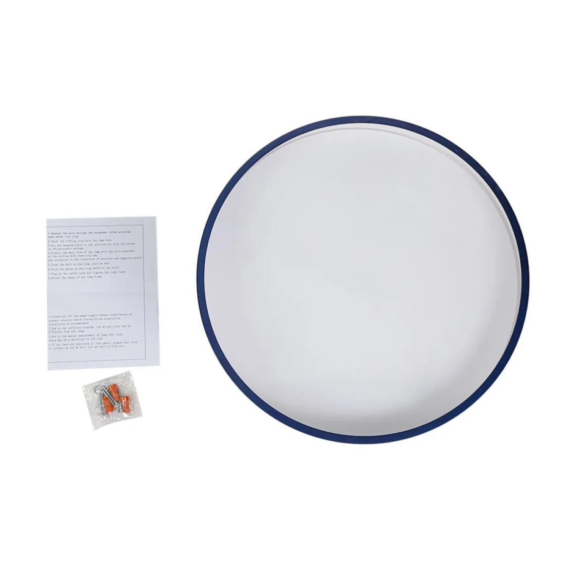 Contemporary Brass Blue Round LED Semi Flush Lighting