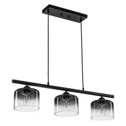 Contemporary 3-Light Gradual Smoked Glass Island Chandelier
