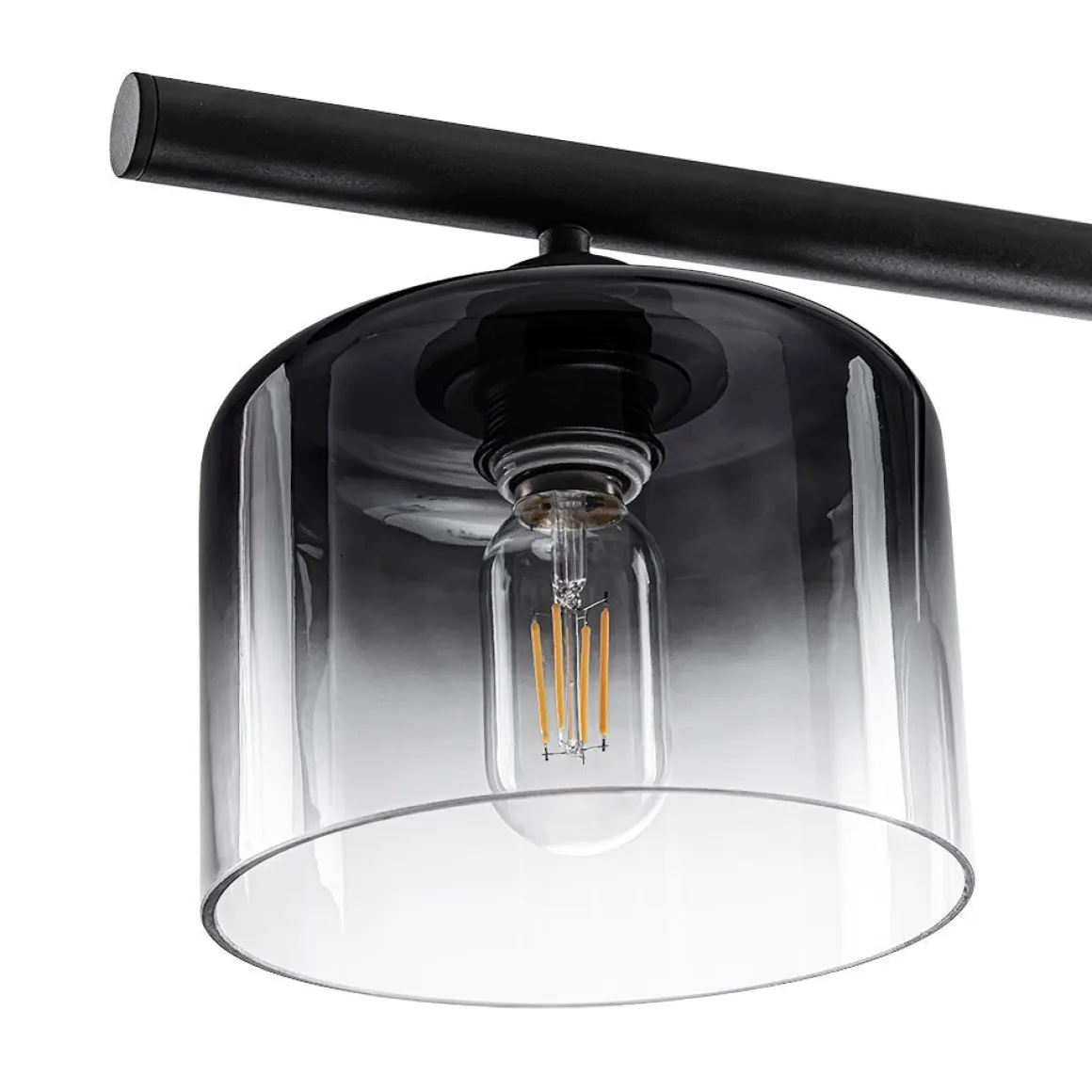 Contemporary 3-Light Gradual Smoked Glass Island Chandelier