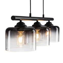 Contemporary 3-Light Gradual Smoked Glass Island Chandelier