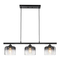 Contemporary 3-Light Gradual Smoked Glass Island Chandelier