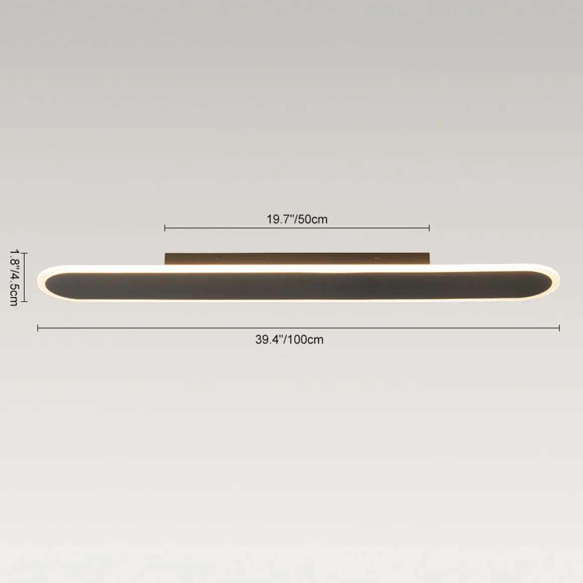 Contemporary Long Oval Warm Dimmable LED Ceiling Light