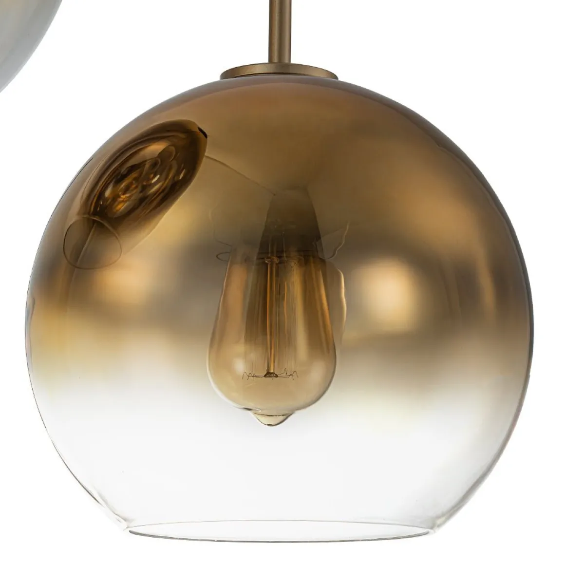 Contemporary Polished Gradual Glass Globe 3-Light Pendant