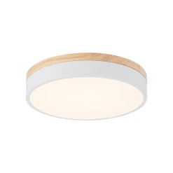 Contemporary Wood Round Dimmable LED Ceiling Light