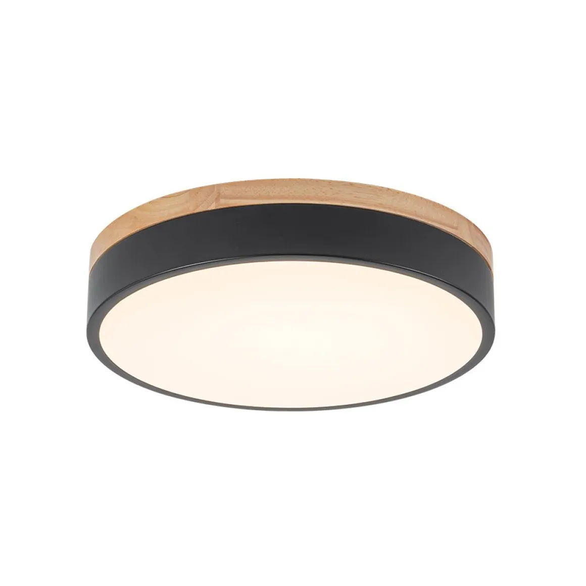 Contemporary Wood Round Dimmable LED Ceiling Light
