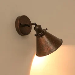 Copper Adjustable Head Cone Wall Sconce Ceiling Light
