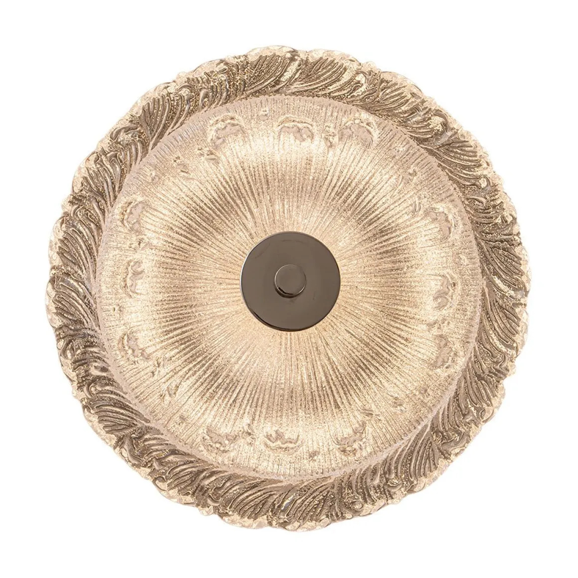 Decorative Clear Glazed Glass Round LED Ceiling Light