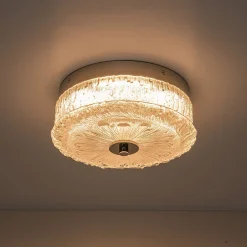 Decorative Clear Glazed Glass Round LED Ceiling Light
