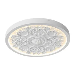 Decorative French White Medallion LED Flush Mount Light