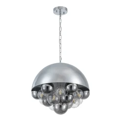 Designer Cluster Glass Globe Metal Dome Pendant Light