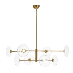 Designer Dimmable LED 8-light Glass Tiered Sputnik Chandelier
