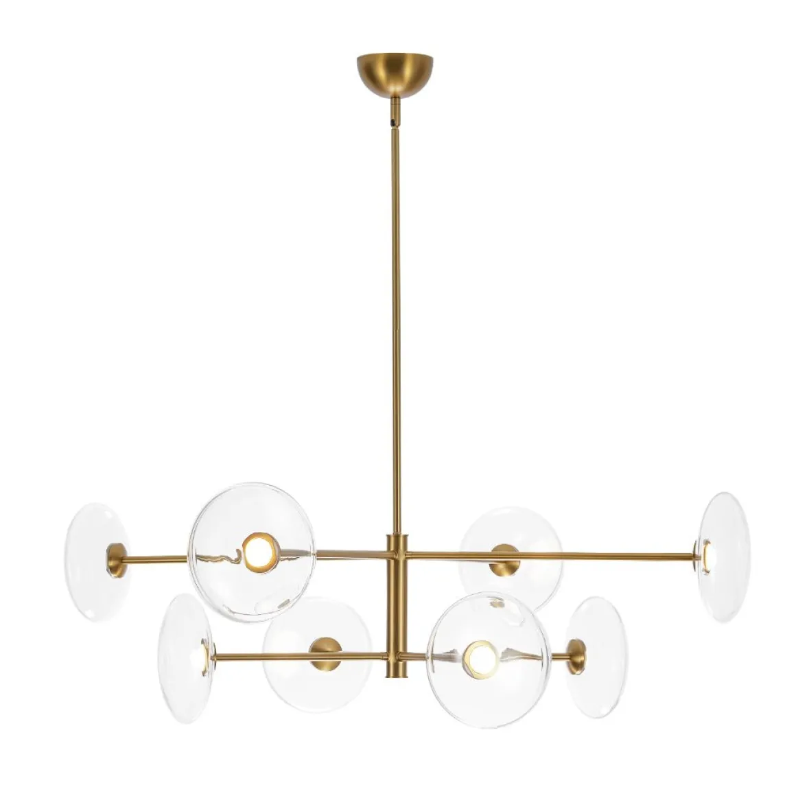 Designer Dimmable LED 8-light Glass Tiered Sputnik Chandelier