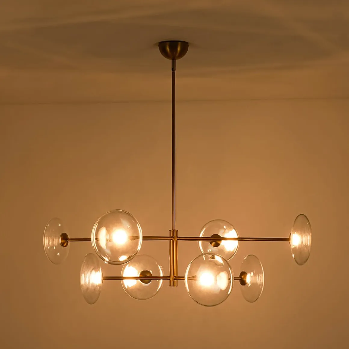 Designer Dimmable LED 8-light Glass Tiered Sputnik Chandelier