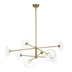Designer Dimmable LED 8-light Glass Tiered Sputnik Chandelier
