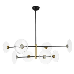 Designer Dimmable LED 8-light Glass Tiered Sputnik Chandelier