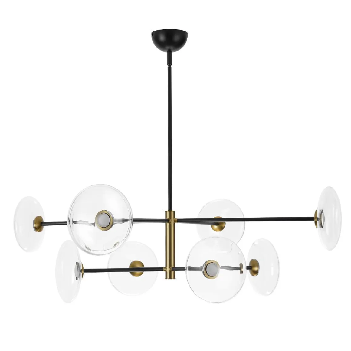 Designer Dimmable LED 8-light Glass Tiered Sputnik Chandelier