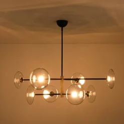 Designer Dimmable LED 8-light Glass Tiered Sputnik Chandelier