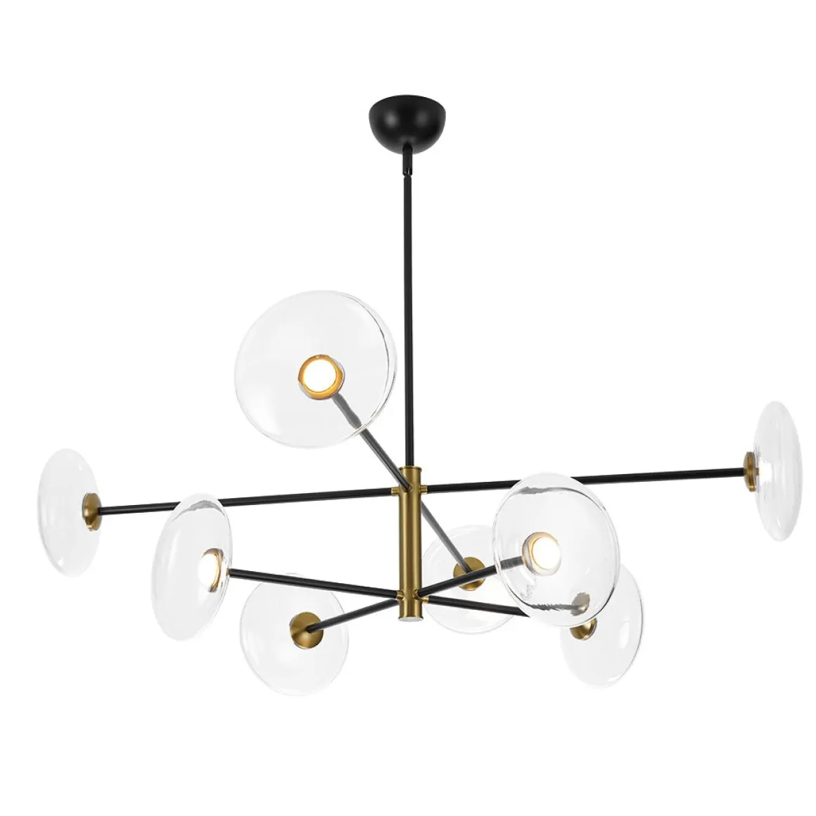 Designer Dimmable LED 8-light Glass Tiered Sputnik Chandelier