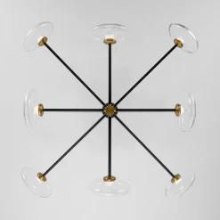 Designer Dimmable LED 8-light Glass Tiered Sputnik Chandelier