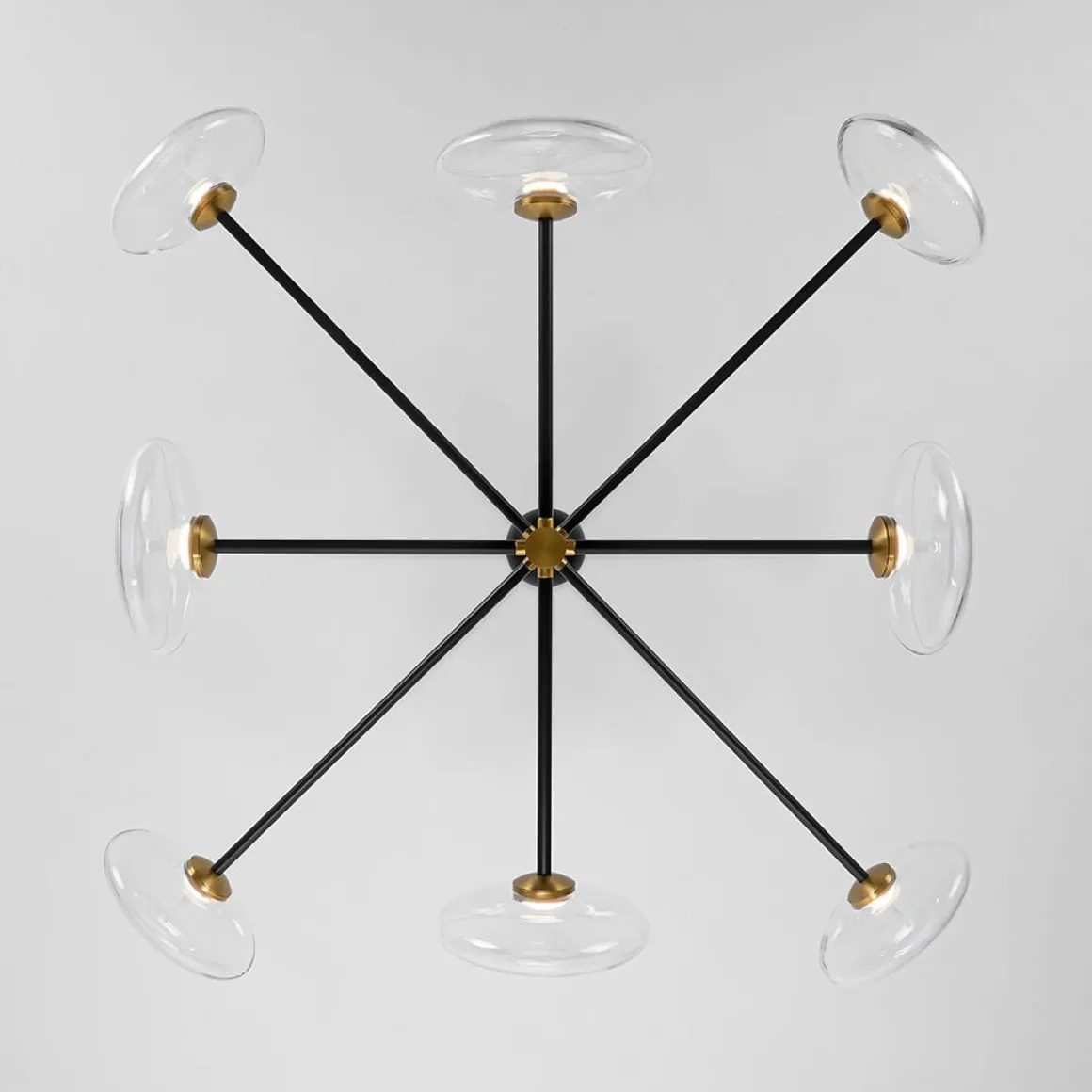 Designer Dimmable LED 8-light Glass Tiered Sputnik Chandelier