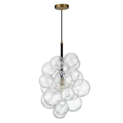 Dimmable Cluster Ribbed Glass Bubble Chandelier Pendant Light