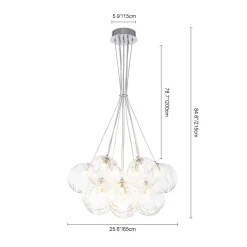 Dimmable Cluster Sculpture Texture Glass Globe Bubble Chandelier