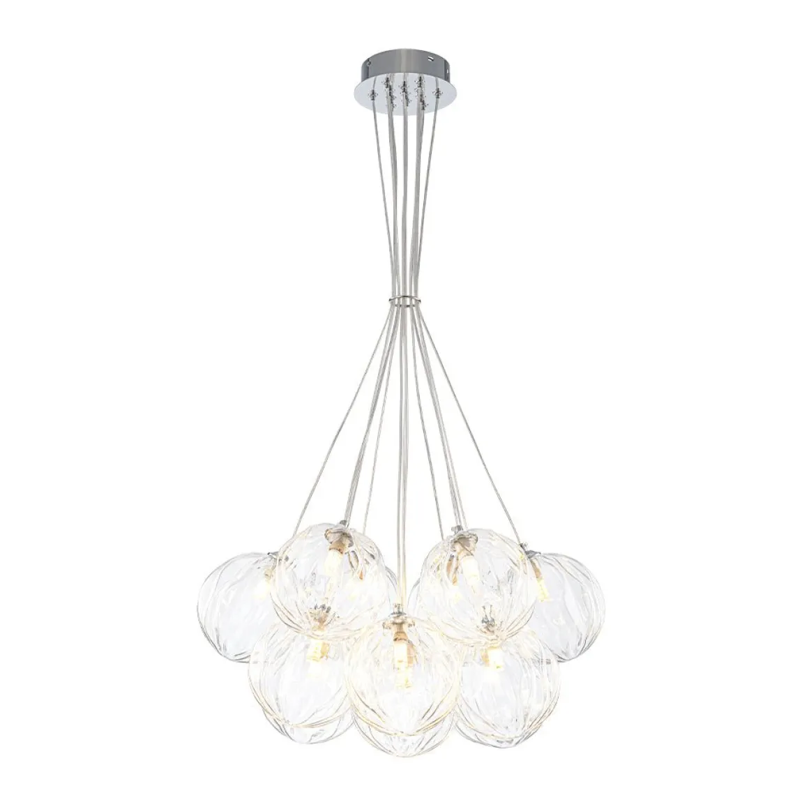 Dimmable Cluster Sculpture Texture Glass Globe Bubble Chandelier