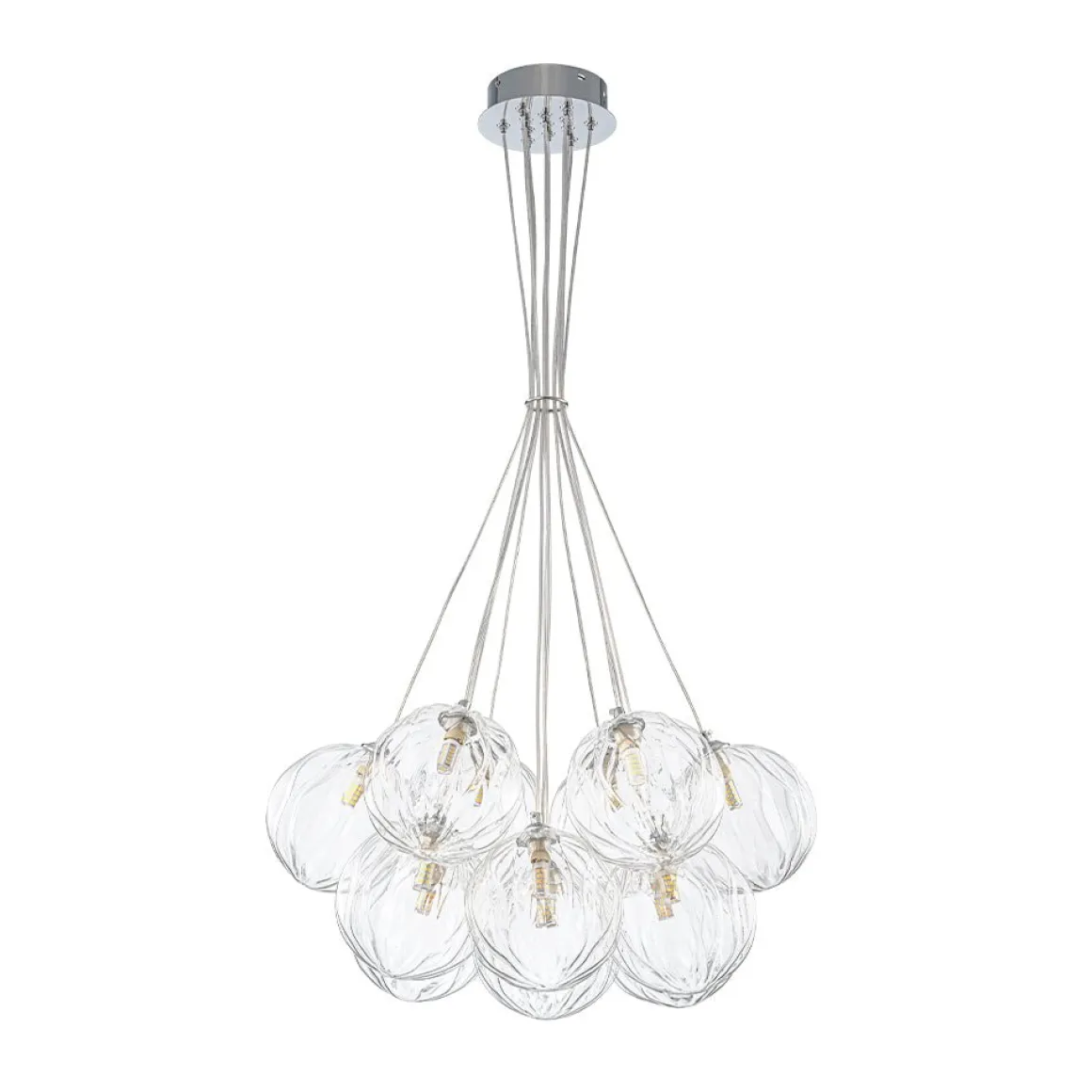 Dimmable Cluster Sculpture Texture Glass Globe Bubble Chandelier