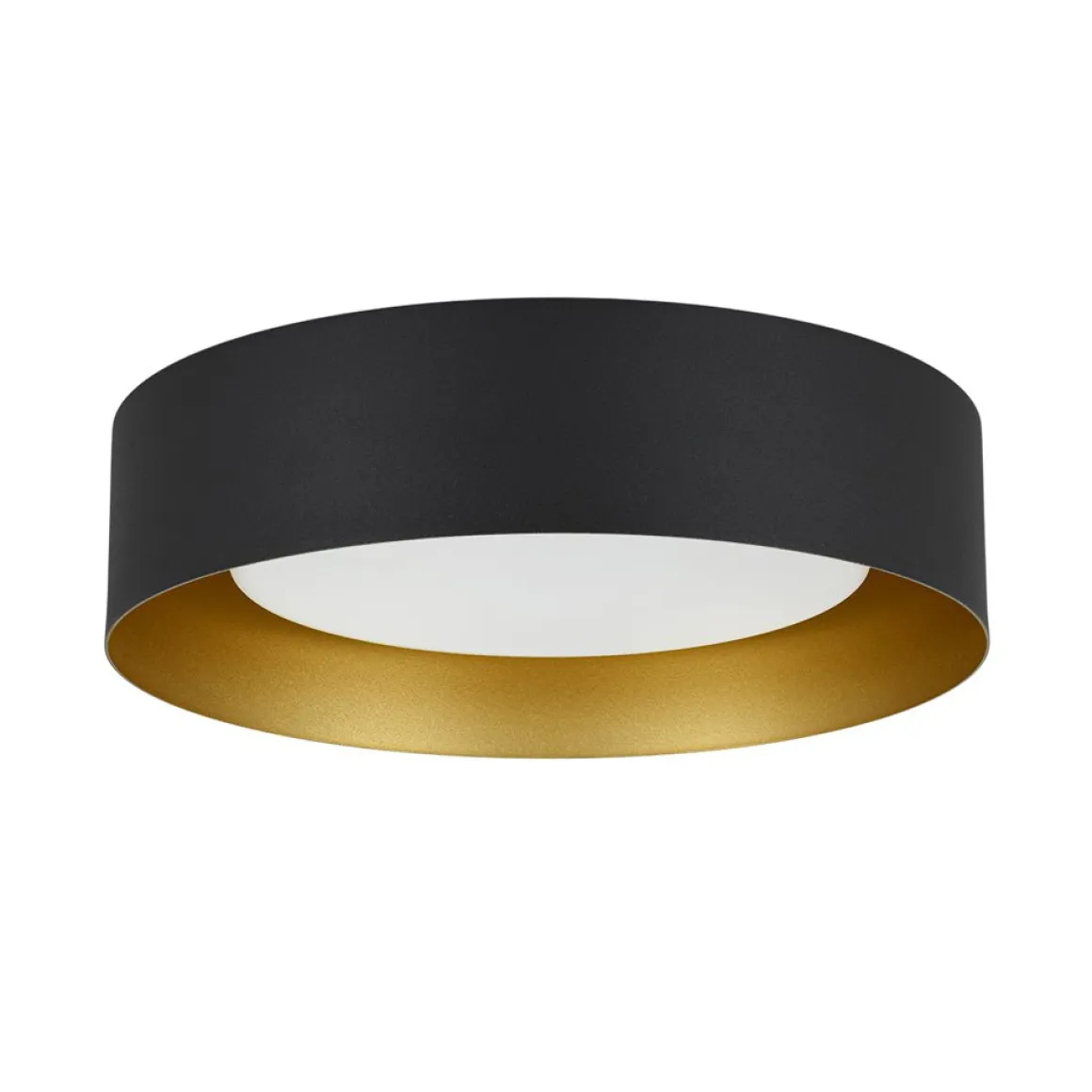Dimmable LED Black Iron Milky Glass Round Drum Ceiling Light