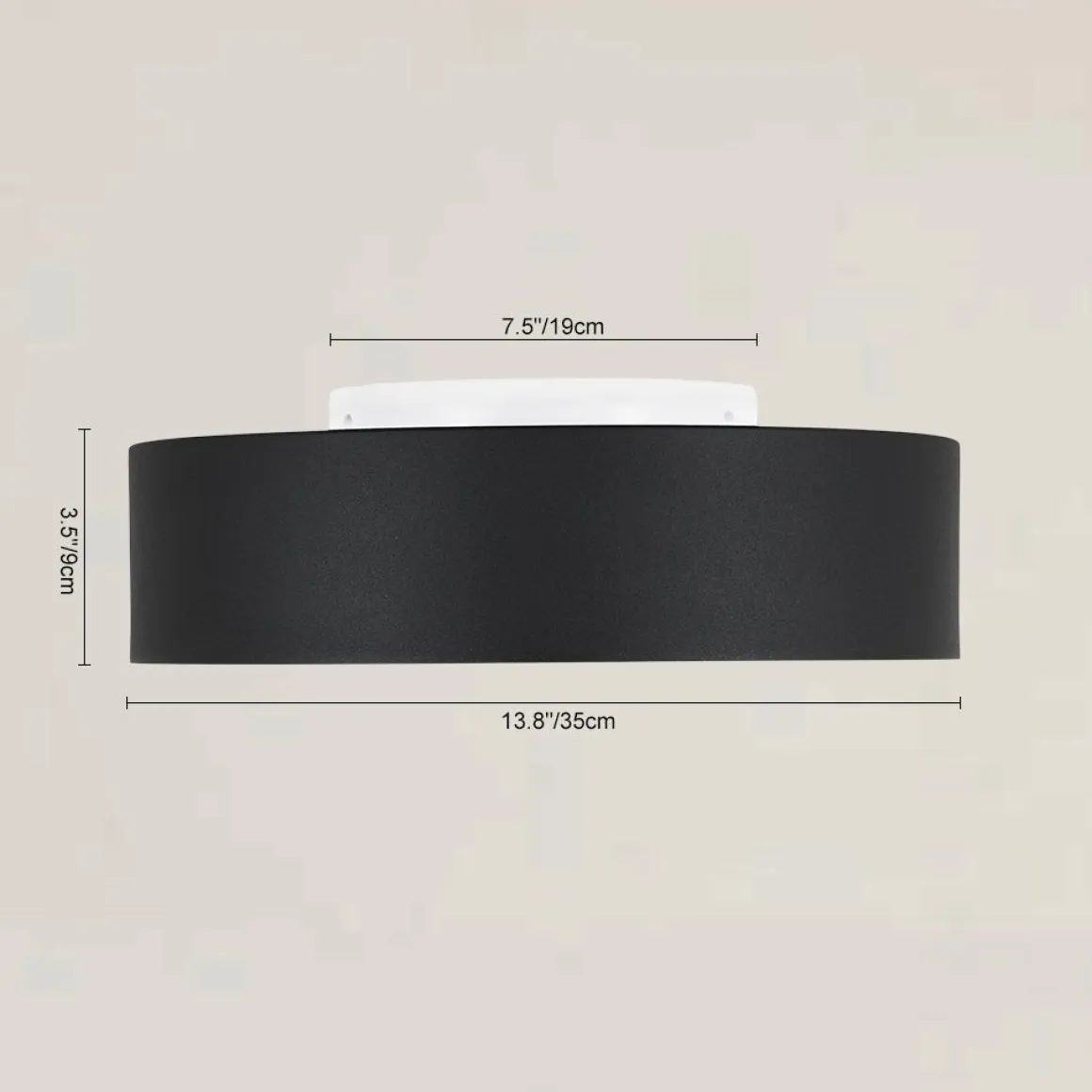 Dimmable LED Black Iron Milky Glass Round Drum Ceiling Light