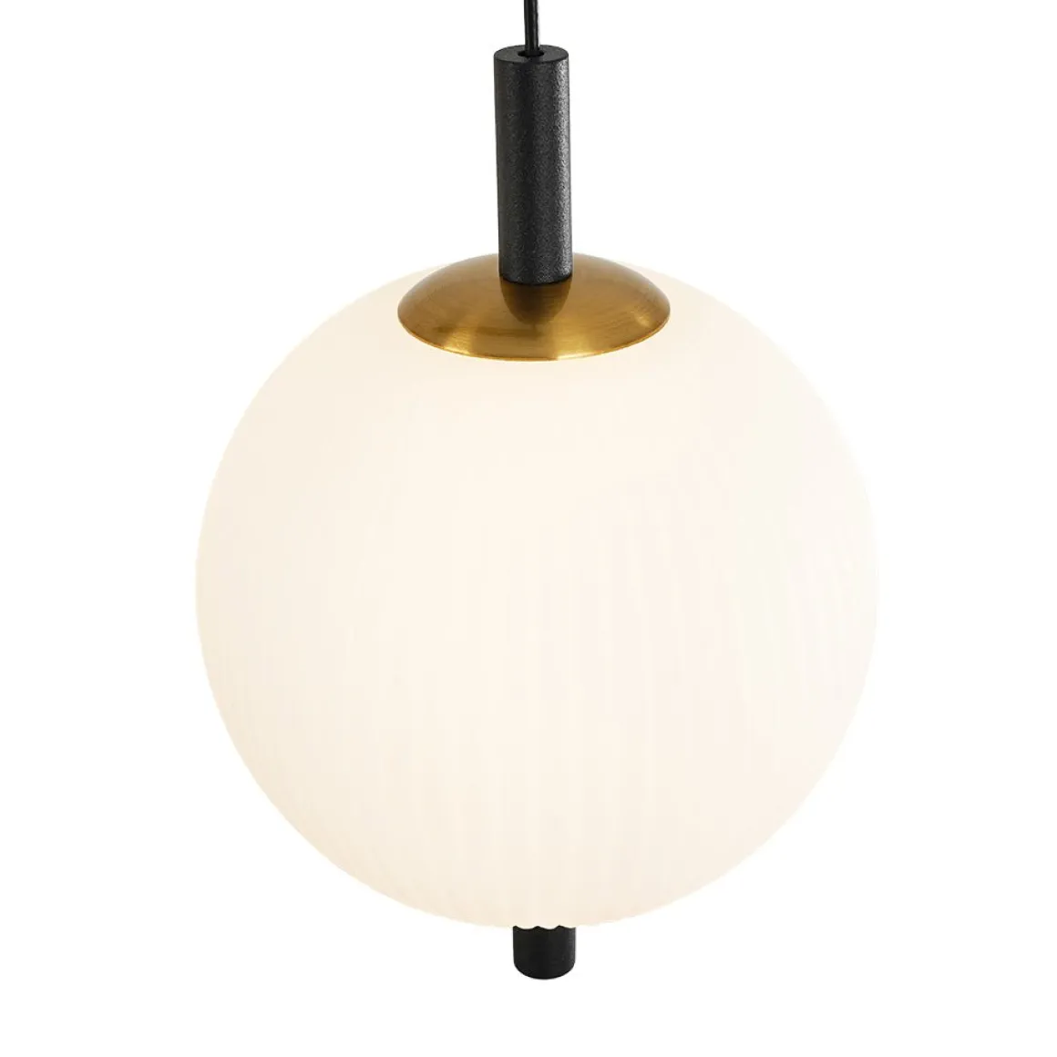 Dimmable LED Frosted Ribbed Glass Globe 5-Light Linear Island Pendant