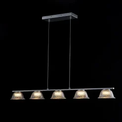 Dimmable LED Iridescent Glass Bell Island Chandelier