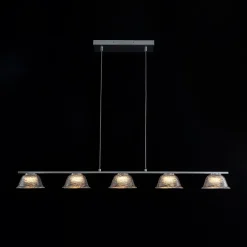 Dimmable LED Iridescent Glass Bell Island Chandelier