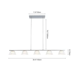 Dimmable LED Iridescent Glass Bell Island Chandelier