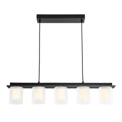 Dimmable LED Ribbed Glass Shade Kitchen Island Chandelier