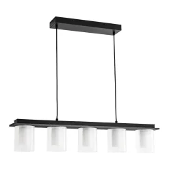 Dimmable LED Ribbed Glass Shade Kitchen Island Chandelier