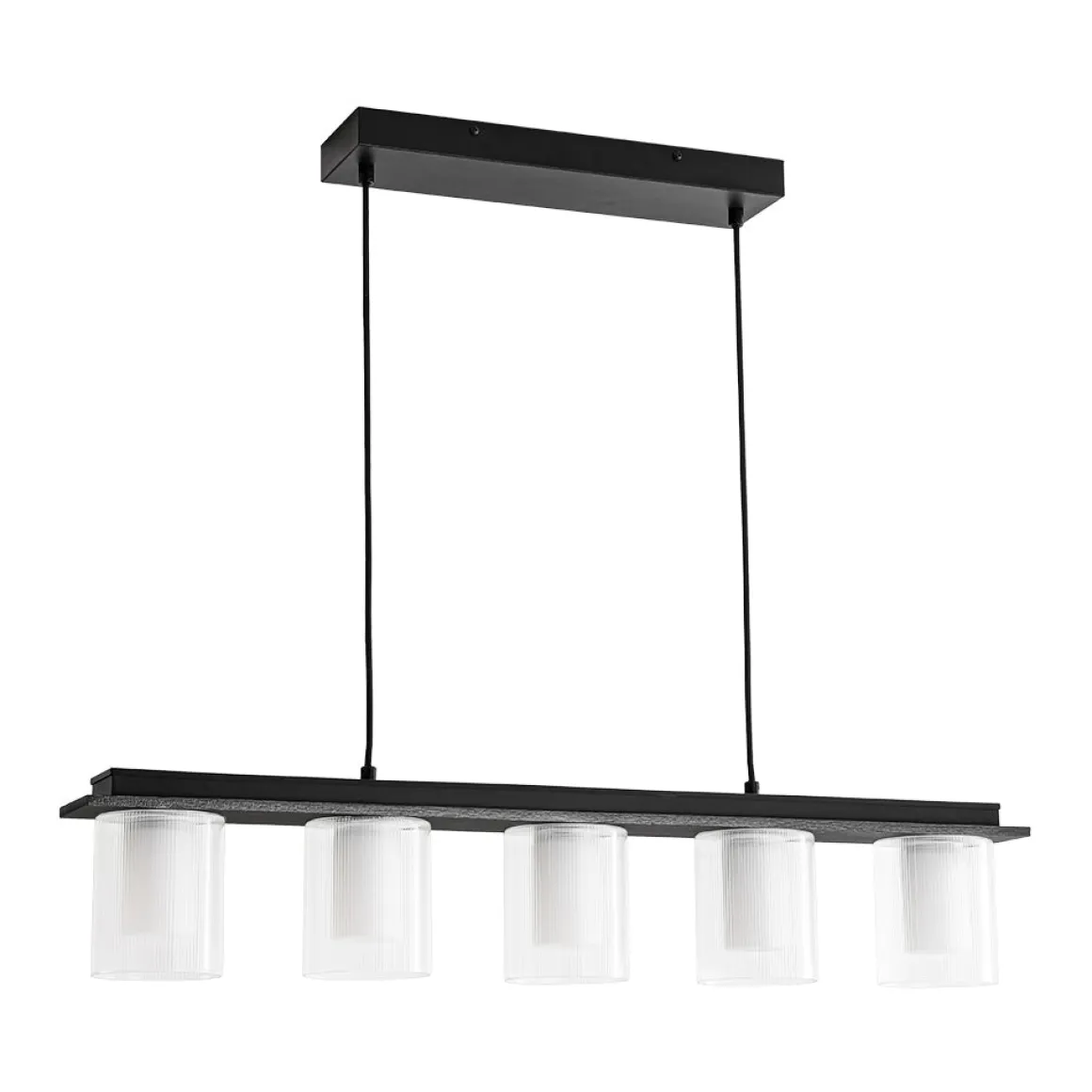 Dimmable LED Ribbed Glass Shade Kitchen Island Chandelier