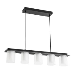Dimmable LED Ribbed Glass Shade Kitchen Island Chandelier