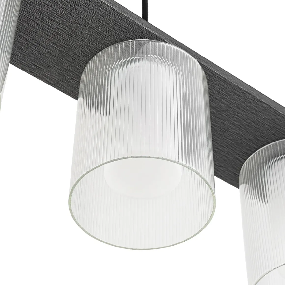 Dimmable LED Ribbed Glass Shade Kitchen Island Chandelier